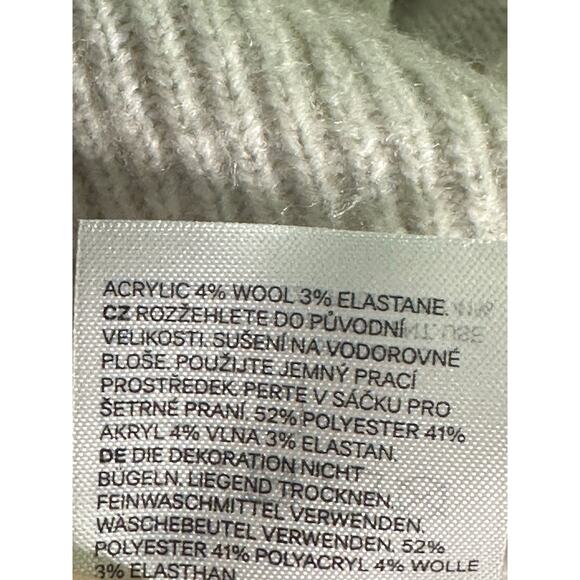 H&M cream beaded sparkle silver studs sweater size Small - Picture 5 of 15